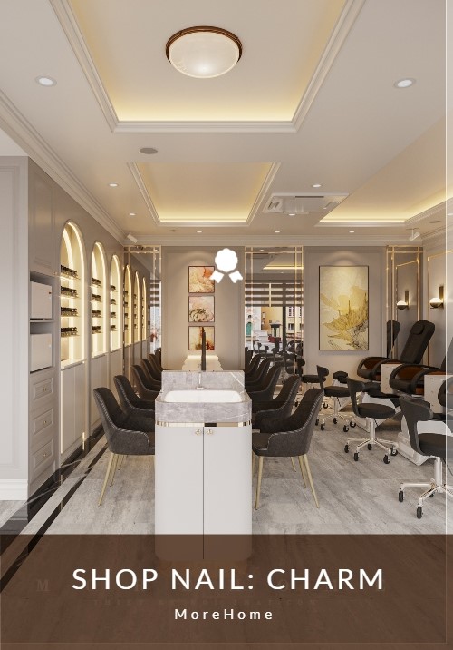 Thiết kế nội thất tiệm nail, shop nail đẹp, cao cấp Charm